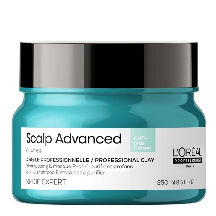 L\'ORÉAL PARIS L\'Oreal Professionnel Serie Expert Scalp Advanced Anti-Oiliness 2-in-1 Deep Purifier Clay Mask 250ml i gruppen SKÖNHET & HÄLSA / Hår & Styling / Hårvårdsprodukter / Hårinpackning hos TP E-commerce Nordic AB (C64572)