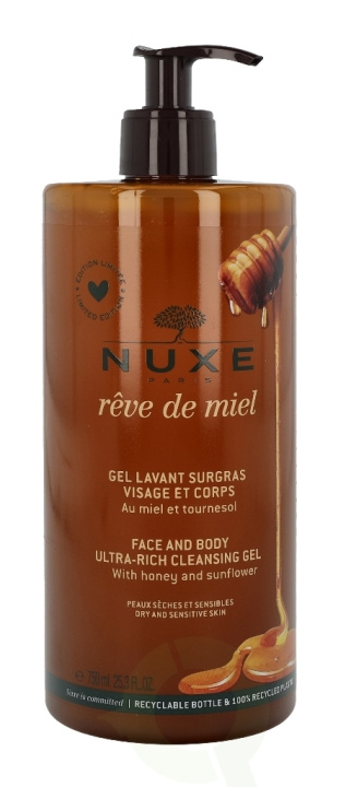 Nuxe Reve De Miel Face And Body Ultra-Rich Cleansing Gel 750 ml i gruppen SKÖNHET & HÄLSA / Hudvård / Kroppsvård / Bad & Duschcreme hos TP E-commerce Nordic AB (C64708)