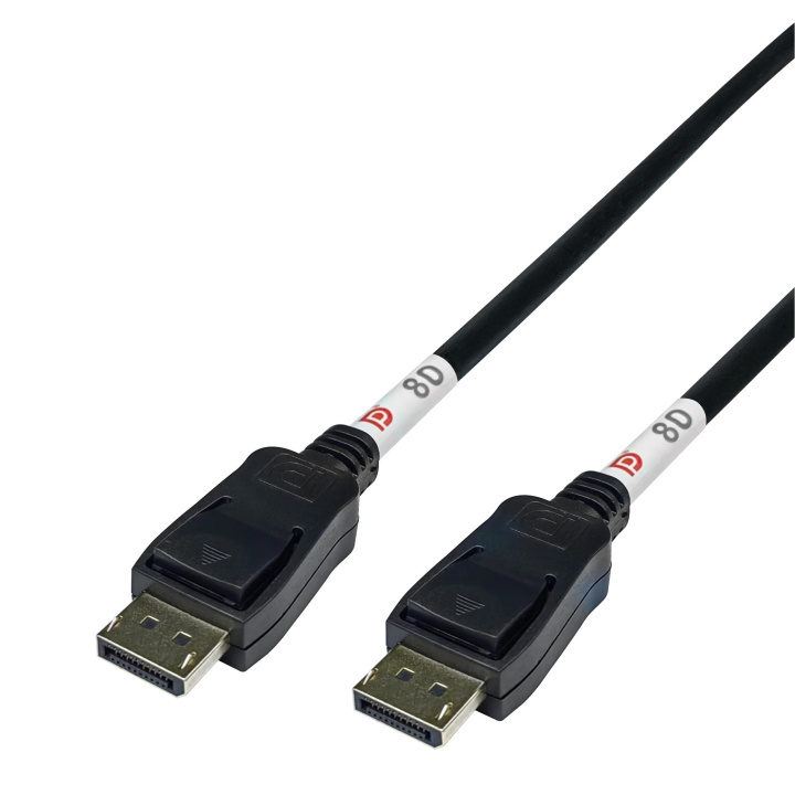 DELTACO DisplayPort cable, DP 2.1, DP80, 0,5m i gruppen DATORER & KRINGUTRUSTNING / Datorkablar / DisplayPort / Kablar hos TP E-commerce Nordic AB (C64739)