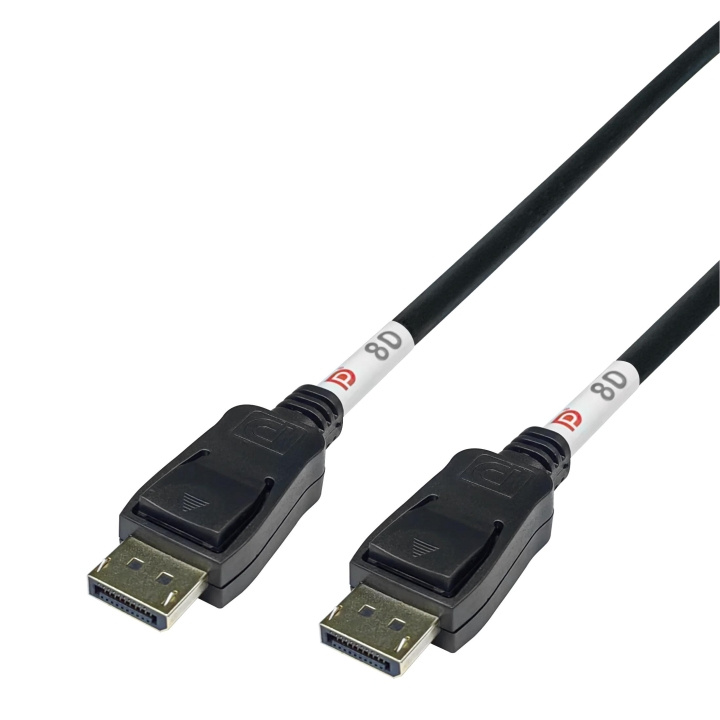 DELTACO DisplayPort cable, DP 2.1, DP80, 1m i gruppen DATORER & KRINGUTRUSTNING / Datorkablar / DisplayPort / Kablar hos TP E-commerce Nordic AB (C64740)