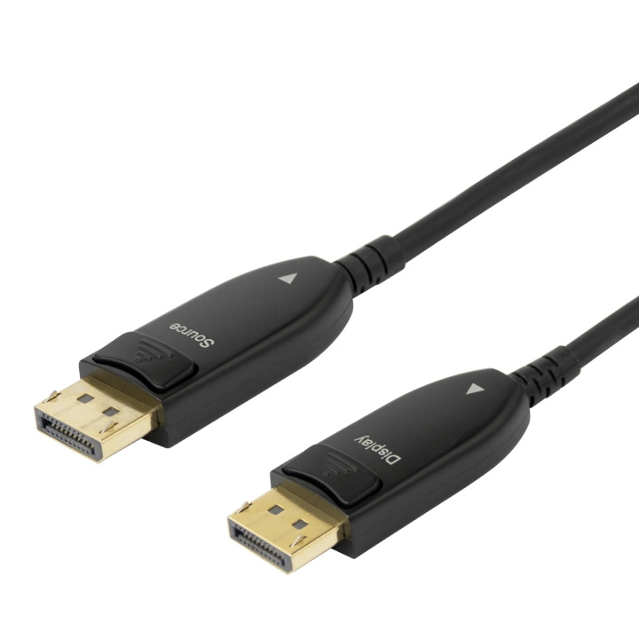 DELTACO Displayport 1.4 cable, AOC, 8K@30Hz, 10m, black i gruppen DATORER & KRINGUTRUSTNING / Datorkablar / DisplayPort / Kablar hos TP E-commerce Nordic AB (C64780)