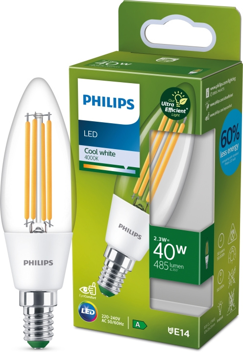 Philips Ultra Efficient LED-ljuslampa, E14, 4000K, 485 lm i gruppen HEMELEKTRONIK / Belysning / LED-lampor hos TP E-commerce Nordic AB (C64855)