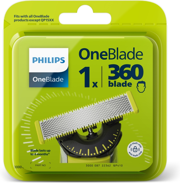 Philips QP410/50 OneBlade 360-ersättningsblad, 1 st i gruppen SKÖNHET & HÄLSA / Hår & Styling / Rakning & Trimning / Rakhyvlar & Tillbehör hos TP E-commerce Nordic AB (C64864)