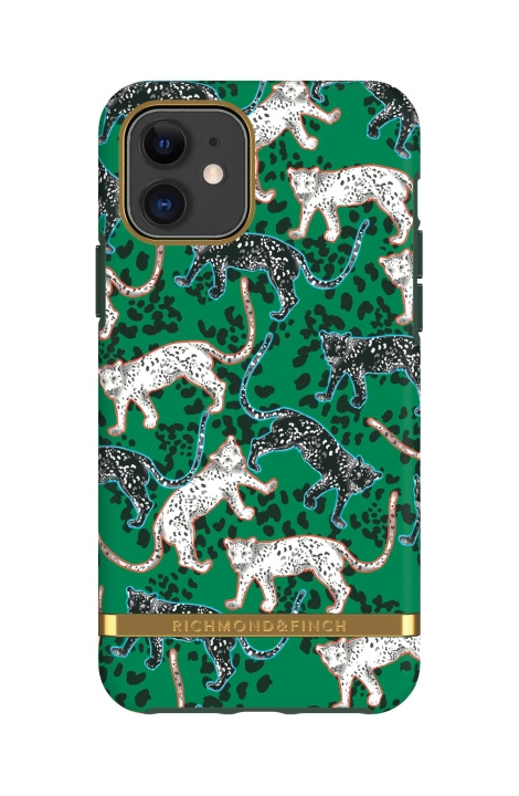 Richmond & Finch iPhone 11 Case, Green Leopard i gruppen SMARTPHONE & SURFPLATTOR / Mobilskydd / Apple / iPhone 11 / Skal hos TP E-commerce Nordic AB (C64919)