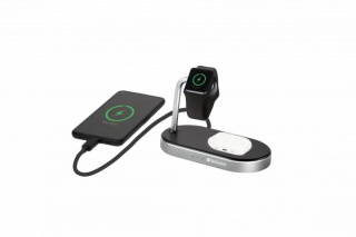 Verbatim WCS-02 Alu 3-i-1 Qi MFi Trådlös QC 3.0 Laddare