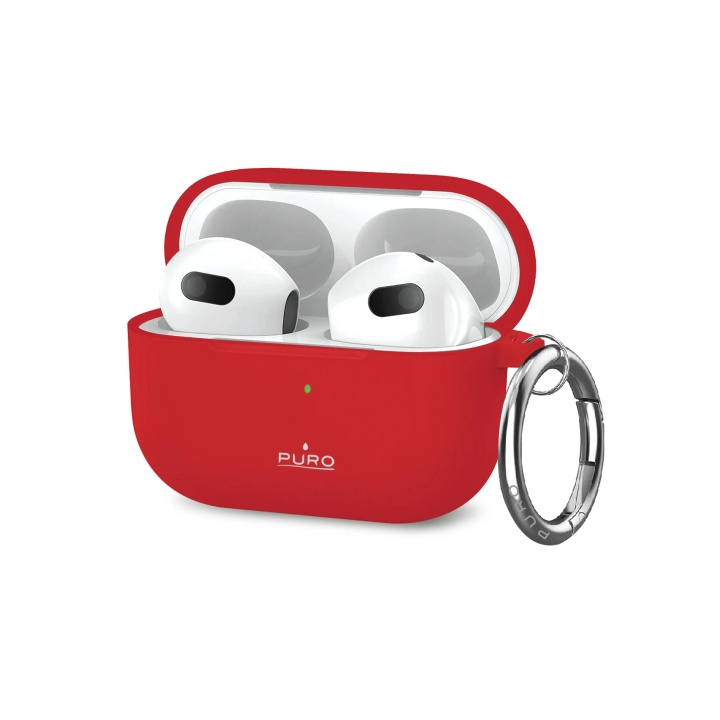 Puro Apple Airpods 3 Icon Fodral med krok, röd i gruppen HEMELEKTRONIK / Ljud & Bild / Hörlurar & Tillbehör / Tillbehör hos TP E-commerce Nordic AB (C65294)