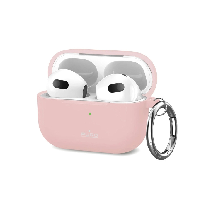 Puro Apple Airpods 3 Icon Fodral med krok, rosa i gruppen HEMELEKTRONIK / Ljud & Bild / Hörlurar & Tillbehör / Tillbehör hos TP E-commerce Nordic AB (C65295)