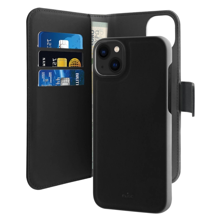Puro iPhone 14 Plus Eco-Leather wallet, svart i gruppen SMARTPHONE & SURFPLATTOR / Mobilskydd / Apple / iPhone 14 hos TP E-commerce Nordic AB (C65311)