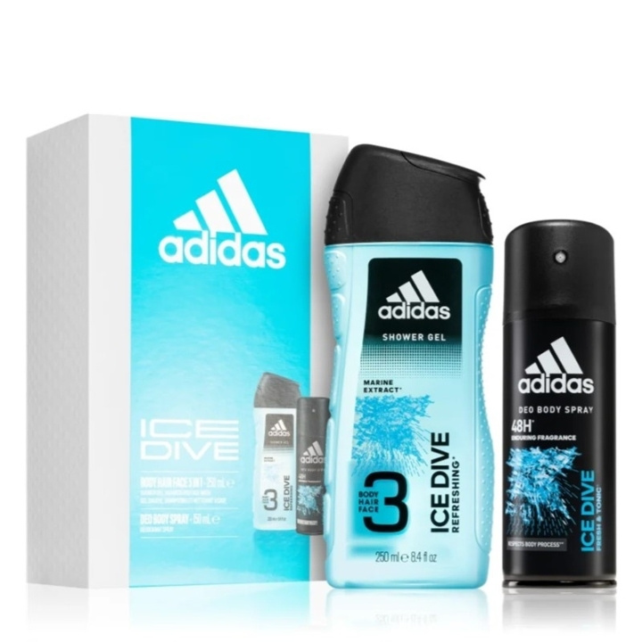 adidas Ice Dive For Him Deospray 150ml + Shower Gel 250ml i gruppen SKÖNHET & HÄLSA / Presentkit / Presentkit För Honom hos TP E-commerce Nordic AB (C65685)