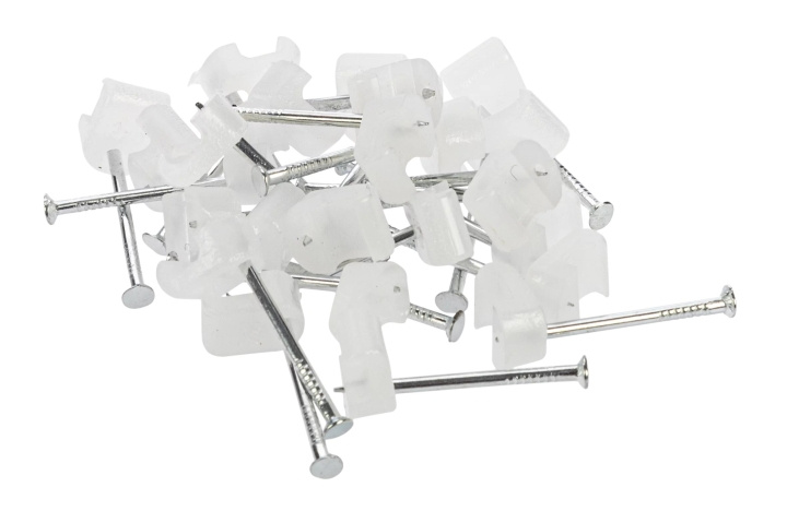 Nordic Quality Kabelklipps platt 2x4mm, Neutral, 25 st i gruppen HEMELEKTRONIK / Kablar & Adaptrar / Kabelhantering hos TP E-commerce Nordic AB (C65766)
