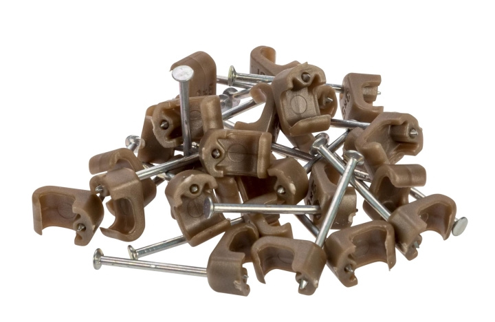 Nordic Quality Kabelklipps 3x5mm, Brons, 25 st i gruppen HEMELEKTRONIK / Kablar & Adaptrar / Kabelhantering hos TP E-commerce Nordic AB (C65799)