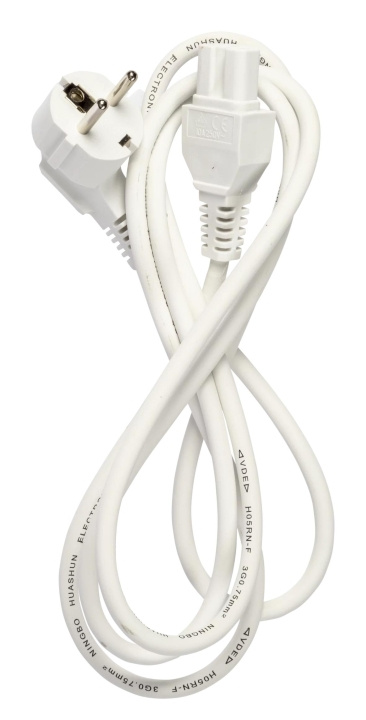Nordic Quality C15 elkabel, 2m, Vit i gruppen DATORER & KRINGUTRUSTNING / Datorkablar / Apparatkablar hos TP E-commerce Nordic AB (C65819)