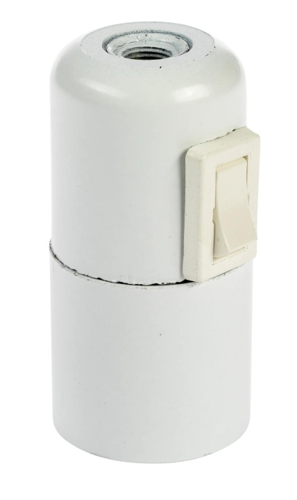Nordic Quality Lampsockel E27 med brytare, Vit i gruppen HEMELEKTRONIK / Belysning / LED-lampor hos TP E-commerce Nordic AB (C65827)