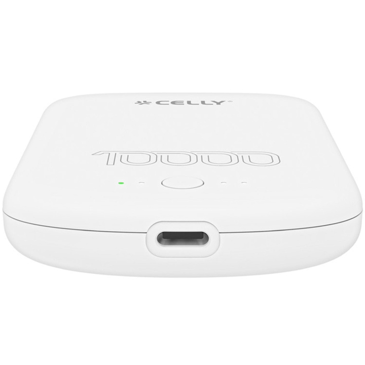 Celly PowerBank 10.000 mAh 10W MagSafe-kompatibel Vit i gruppen SMARTPHONE & SURFPLATTOR / Laddare & Kablar / Powerbanks hos TP E-commerce Nordic AB (C65980)