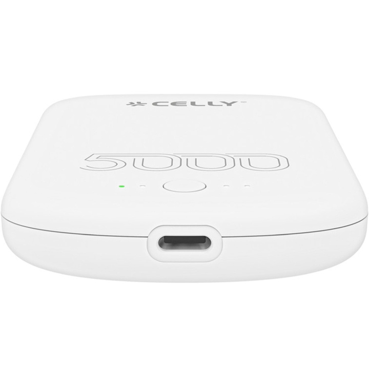 Celly PowerBank 5.000 mAh 10W MagSafe-kompatibel Vit i gruppen SMARTPHONE & SURFPLATTOR / Laddare & Kablar / Powerbanks hos TP E-commerce Nordic AB (C65981)