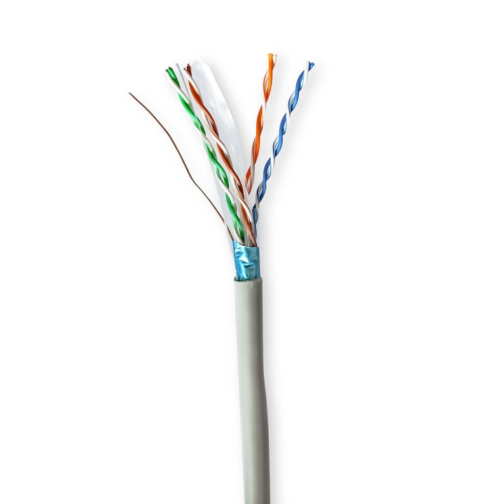 Nedis Nätverkskabel Roll | CAT6 | Fast | F/UTP | CCA | 100.0 m | Inomhus | Rund | PVC | Grå | Dragkorg i gruppen DATORER & KRINGUTRUSTNING / Datorkablar / Nätverkskablar / Cat6 hos TP E-commerce Nordic AB (C66020)
