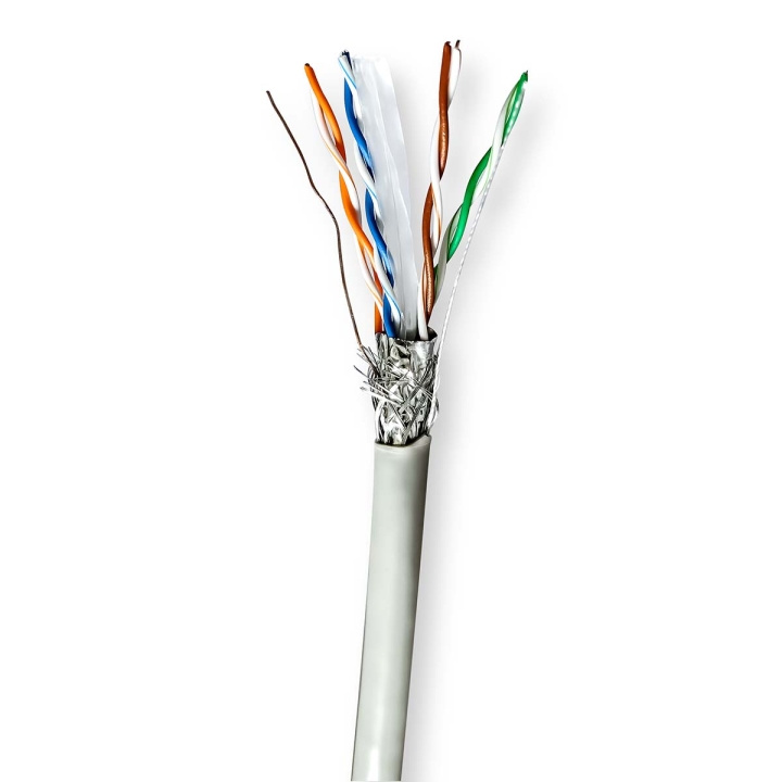 Nedis Nätverkskabel Roll | CAT6 | Stranded | S/FTP | CCA | 100.0 m | Inomhus | Rund | PVC | Grå | Dragkorg i gruppen DATORER & KRINGUTRUSTNING / Datorkablar / Nätverkskablar / Cat6 hos TP E-commerce Nordic AB (C66025)