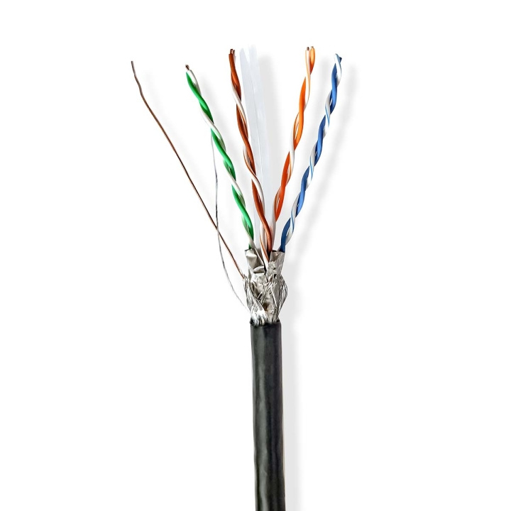Nedis Nätverkskabel Roll | CAT6 | Fast | S/FTP | CCA | 100.0 m | Utomhus | Rund | PE | Svart | Dragkorg i gruppen DATORER & KRINGUTRUSTNING / Datorkablar / Nätverkskablar / Cat6 hos TP E-commerce Nordic AB (C66051)