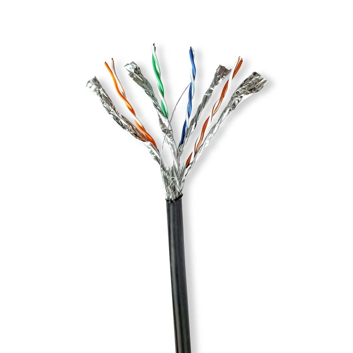 Nedis Nätverkskabel Roll | CAT7 | Fast | S/FTP | Koppar | 100.0 m | Utomhus | Rund | PE | Svart | Dragkorg i gruppen DATORER & KRINGUTRUSTNING / Datorkablar / Nätverkskablar / Cat7 hos TP E-commerce Nordic AB (C66055)