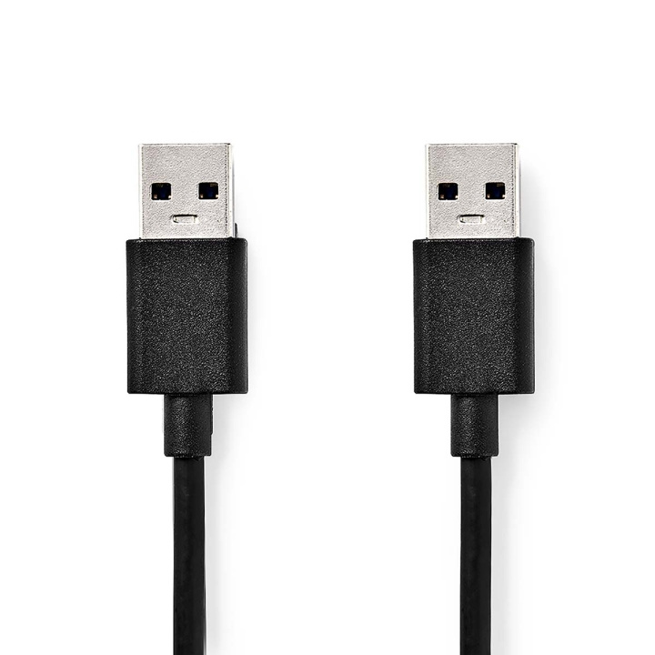 Nedis USB-kabel | USB 3.2 Gen 1 | USB-A Hane | USB-A Hane | 5 Gbps | Nickelplaterad | 1.00 m | Rund | PVC | Svart | Låda i gruppen DATORER & KRINGUTRUSTNING / Datorkablar / USB-kablar / USB-A / Kablar hos TP E-commerce Nordic AB (C66098)