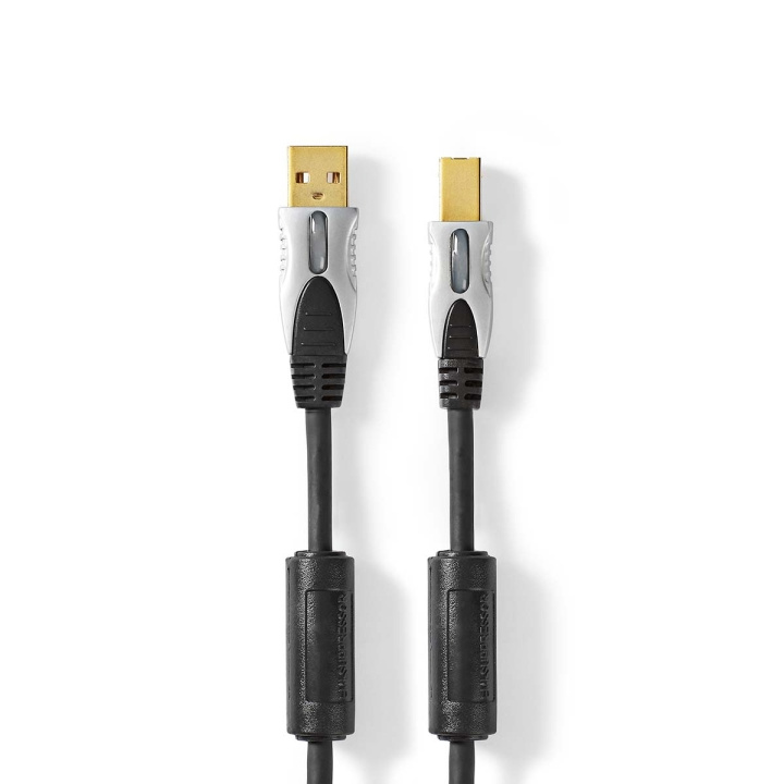 Nedis USB-kabel | USB 2.0 | USB-A Hane | USB-B Hane | 2.5 W | 480 Mbps | Guldplaterad | 5.00 m | Rund | PVC | Antracit | Låda i gruppen DATORER & KRINGUTRUSTNING / Datorkablar / USB-kablar / USB-A / Kablar hos TP E-commerce Nordic AB (C66114)