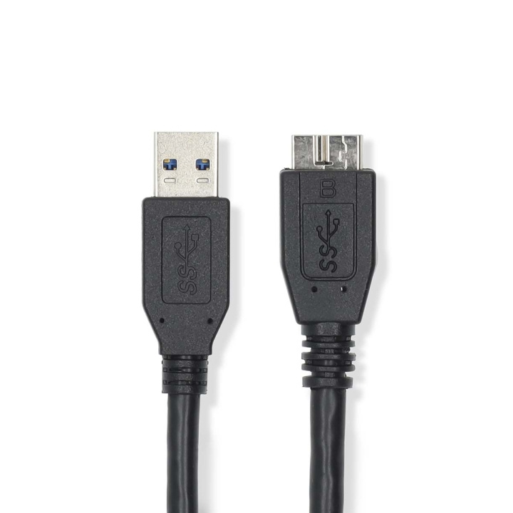 Nedis USB-kabel | USB 3.2 Gen 1 | USB-A Hane | USB Micro-B Hane | 5 Gbps | Nickelplaterad | 0.50 m | Rund | PVC | Svart | Label i gruppen DATORER & KRINGUTRUSTNING / Datorkablar / USB-kablar / Micro-USB hos TP E-commerce Nordic AB (C66143)