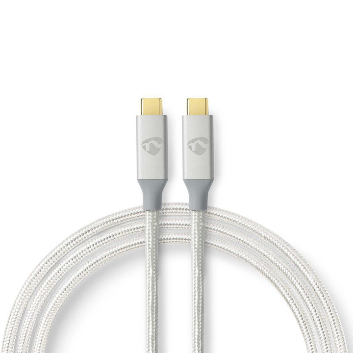 Nedis USB-kabel | USB 3.2 Gen 2x2 | USB-C™ Hane | USB-C™ Hane | 100 W | 4K@60Hz | 20 Gbps | Guldplaterad | 1.00 m | Rund | Flätad / Nylon | Silver | Kartong med täckt fönster i gruppen DATORER & KRINGUTRUSTNING / Datorkablar / USB-kablar / USB-C hos TP E-commerce Nordic AB (C66174)