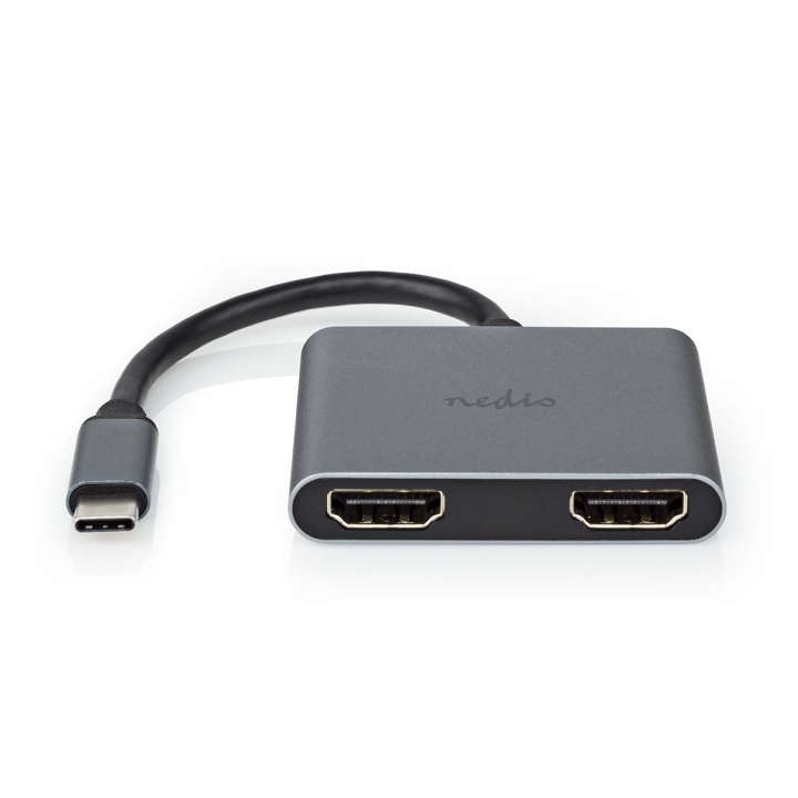 Nedis USB-C™ Adapter | 2-in-1 | USB 3.2 Gen 1 | USB-C™ Hane | 2x HDMI™ | 4K@30Hz | 0.10 m | Rund | Nickelplaterad | PVC | Svart | Låda i gruppen SMARTPHONE & SURFPLATTOR / Laddare & Kablar / Adaptrar hos TP E-commerce Nordic AB (C66655)