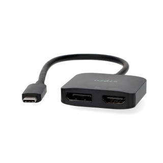 Nedis USB-C™ Adapter | USB 3.2 Gen 1 | USB-C™ Hane | DisplayPort Hona / HDMI™ Utgång | 8K@30Hz | 0.20 m | Rund | Nickelplaterad | Svart | Låda