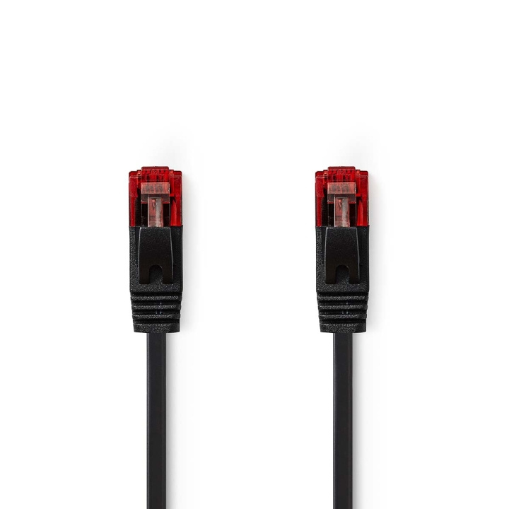 Nedis CAT6 Nätverkskabel | RJ45 hane | RJ45 hane | U/UTP | 2.00 m | Snagless | Platt | PVC | Svart | Label i gruppen DATORER & KRINGUTRUSTNING / Datorkablar / Nätverkskablar / Cat6 hos TP E-commerce Nordic AB (C66720)