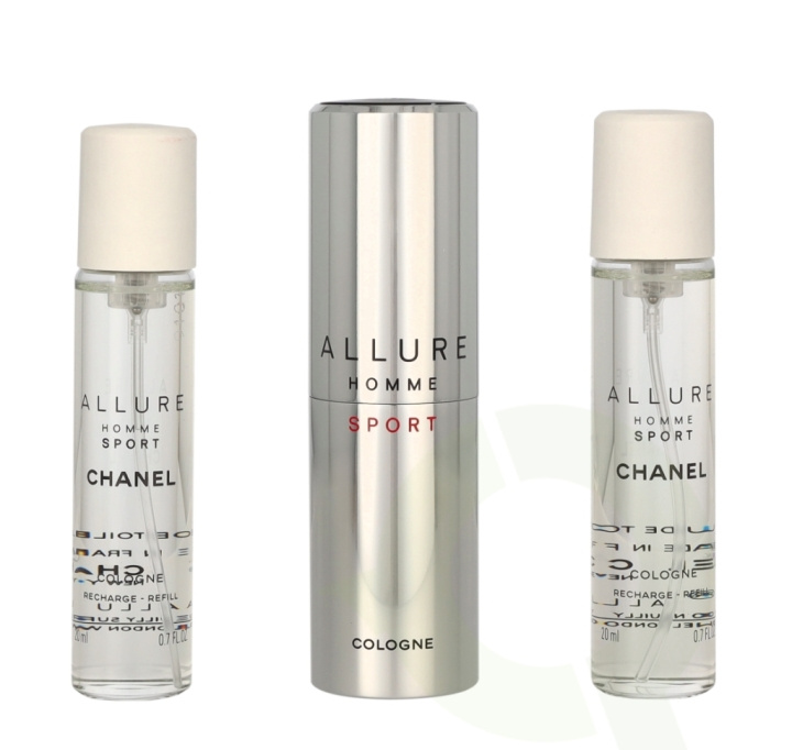 Chanel Allure Homme Sport Giftset 60 ml Edt Twist and Spray 3 x 20ml, Cologne Travel Spray and 2x Refills i gruppen SKÖNHET & HÄLSA / Doft & Parfym / Parfym / Parfym för honom hos TP E-commerce Nordic AB (C66748)