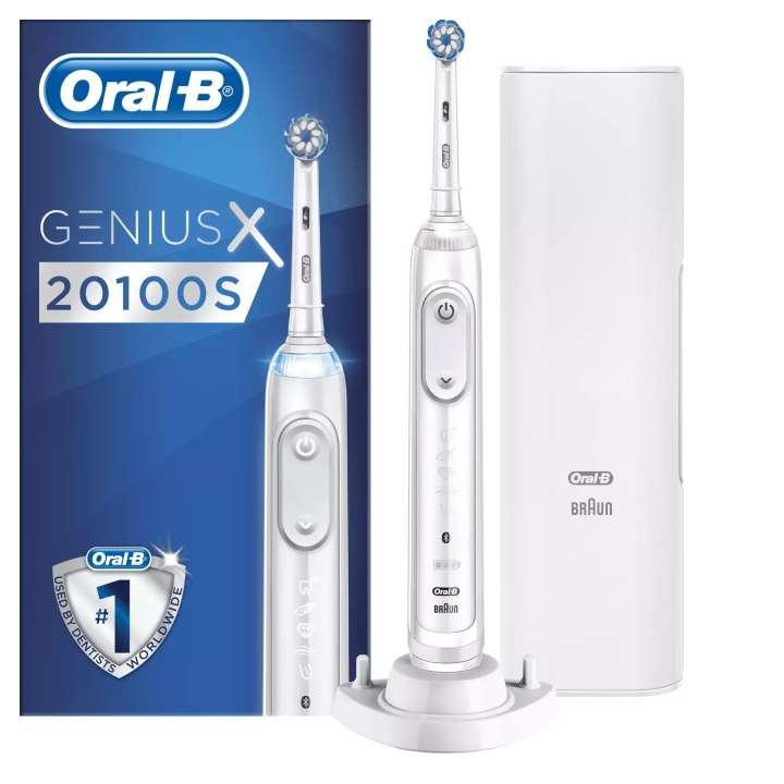 Oral B Elektrisk Tandborste Genius X 20100S Vit i gruppen SKÖNHET & HÄLSA / Munvård / Eltandborstar hos TP E-commerce Nordic AB (C66948)