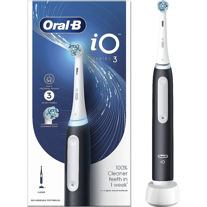 Oral B iO Series 3 Matt Svart i gruppen SKÖNHET & HÄLSA / Munvård / Eltandborstar hos TP E-commerce Nordic AB (C66966)