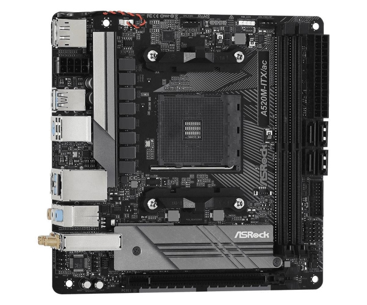 ASRock A520M-ITX/ac Mini ITX AM4 AMD A520 i gruppen DATORER & KRINGUTRUSTNING / Datorkomponenter / Moderkort hos TP E-commerce Nordic AB (C66999)