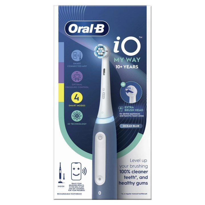 Oral B iO My Way El-tandborste Blå + Extra Borsthuvud i gruppen SKÖNHET & HÄLSA / Munvård / Eltandborstar hos TP E-commerce Nordic AB (C67026)