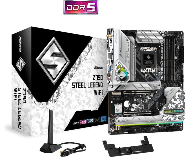 ASRock Z790 Steel Legend Wifi - DDR5 i gruppen DATORER & KRINGUTRUSTNING / Datorkomponenter / Moderkort hos TP E-commerce Nordic AB (C67051)
