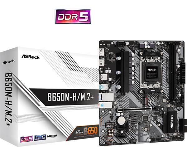 ASRock B650M-H/M.2+ Motherboard Micro ATX AM5 Socket DDR5 i gruppen DATORER & KRINGUTRUSTNING / Datorkomponenter / Moderkort hos TP E-commerce Nordic AB (C67067)