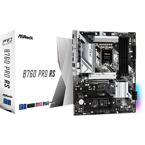 ASRock B760 PRO RS ATX LGA1700 Intel B760 i gruppen DATORER & KRINGUTRUSTNING / Datorkomponenter / Moderkort hos TP E-commerce Nordic AB (C67071)