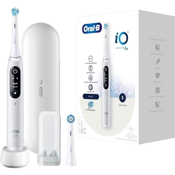 Oral B iO Series 6 Vit + fodral i gruppen SKÖNHET & HÄLSA / Munvård / Eltandborstar hos TP E-commerce Nordic AB (C67074)