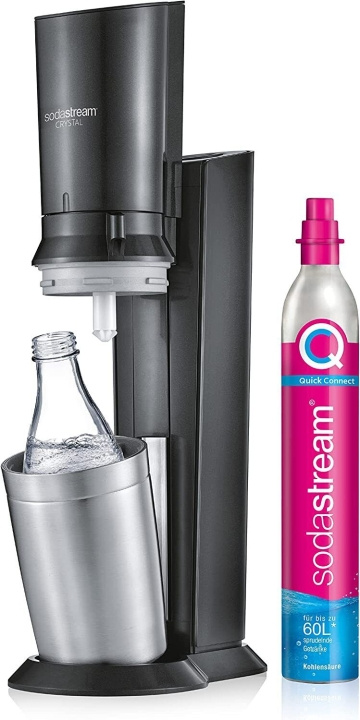 SodaStream Crystal 3.0 Sodamaskin Svart inkl. glasflaska i gruppen HEM, HUSHÅLL & TRÄDGÅRD / Hushållsmaskiner / Vatten & Juice / Kolsyremaskiner / Kolsyremaskiner hos TP E-commerce Nordic AB (C67160)