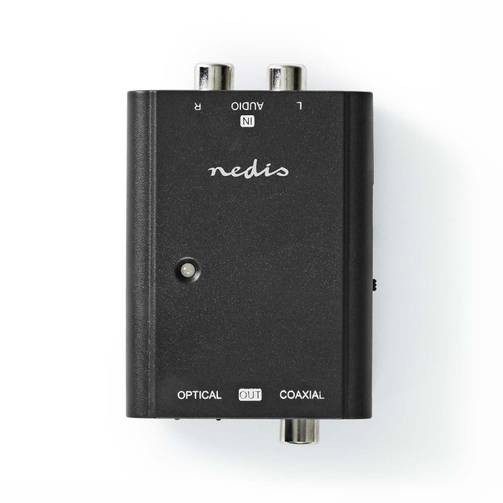 Nedis Digital Audio Omvandlare | Envägs | Anslutningsingång: 2x RCA Hona | Anslutningsutgång: 1x S/PDIF (RCA) Hona / 1x TosLink Hona | ARC | Instruktionsbok | Svart i gruppen HEMELEKTRONIK / Kablar & Adaptrar / Ljud Analog / Adaptrar hos TP E-commerce Nordic AB (C67486)