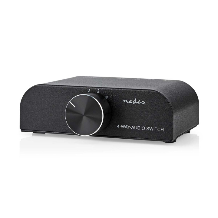 Nedis Analog Audio switch | 4-Port port(s) | Anslutningsingång: 1x 3.5 mm Audio Input / 3x (2x RCA Hona) | Anslutningsutgång: 1x (2x RCA Hona) | Instruktionsbok | Metall | Antracit i gruppen DATORER & KRINGUTRUSTNING / Datorkomponenter / Ljudkort hos TP E-commerce Nordic AB (C67493)