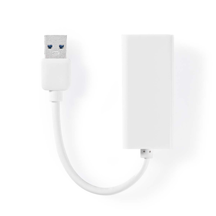 Nedis USB-nätverkskort | USB 3.2 Gen 1 | 1 Gbps | USB-A Hane | RJ45 Hona | 0.20 m | Rund | Nickelplaterad | Bar koppar | Vit | Låda i gruppen DATORER & KRINGUTRUSTNING / Nätverk / Nätverkskort / USB hos TP E-commerce Nordic AB (C67500)