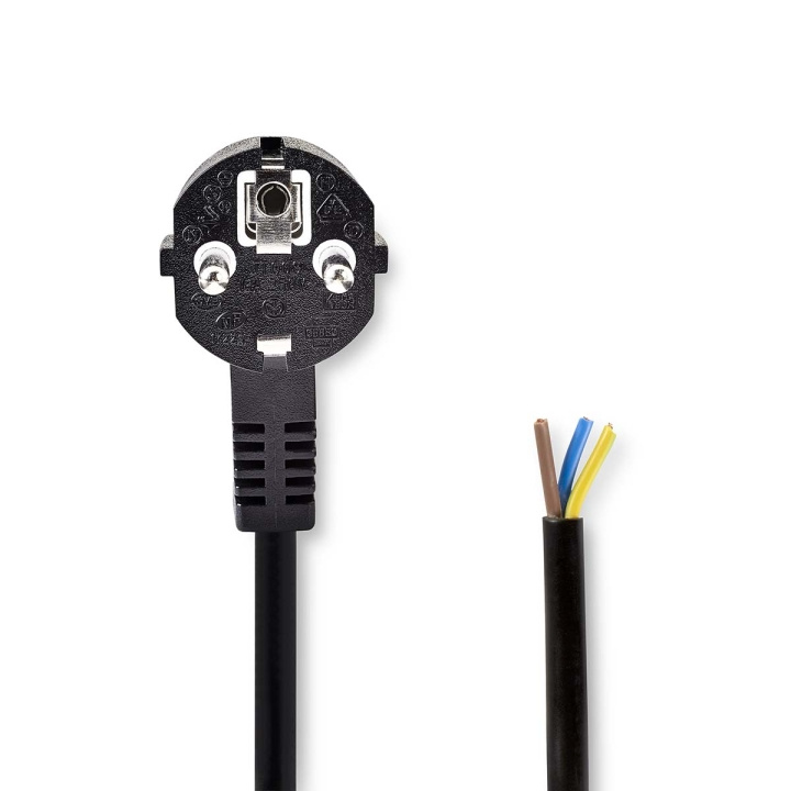Nedis Strömkabel | Strömkontakt Hane | Open | Vinklat | Rak | Nickelplaterad | 3.00 m | Rund | PVC | Svart | Label i gruppen DATORER & KRINGUTRUSTNING / Datorkablar / Apparatkablar hos TP E-commerce Nordic AB (C67544)