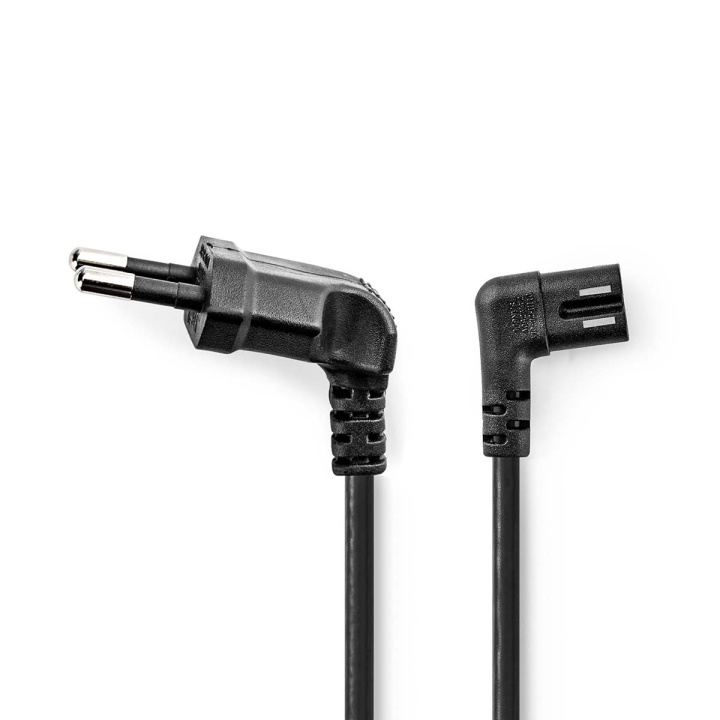 Nedis Strömkabel | Euro Man | IEC-320-C7 | Vinklat | Vinklat vänster | Nickelplaterad | 2.00 m | Platt | PVC | Svart | Label i gruppen DATORER & KRINGUTRUSTNING / Datorkablar / Apparatkablar hos TP E-commerce Nordic AB (C67551)
