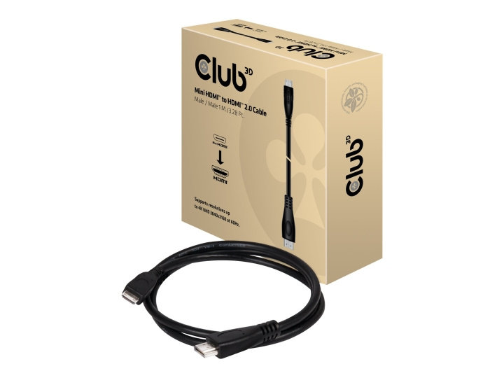 Club 3D Mini HDMI 2.0 til HDMI 2.0 1m 4K60Hz i gruppen HEMELEKTRONIK / Kablar & Adaptrar / HDMI / Kablar hos TP E-commerce Nordic AB (C67881)