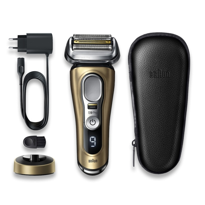 Braun Series 9 9419s Våt & torr rakapparat Trimmer Svart, Guld i gruppen SKÖNHET & HÄLSA / Hår & Styling / Rakning & Trimning / Rakapparater hos TP E-commerce Nordic AB (C67951)