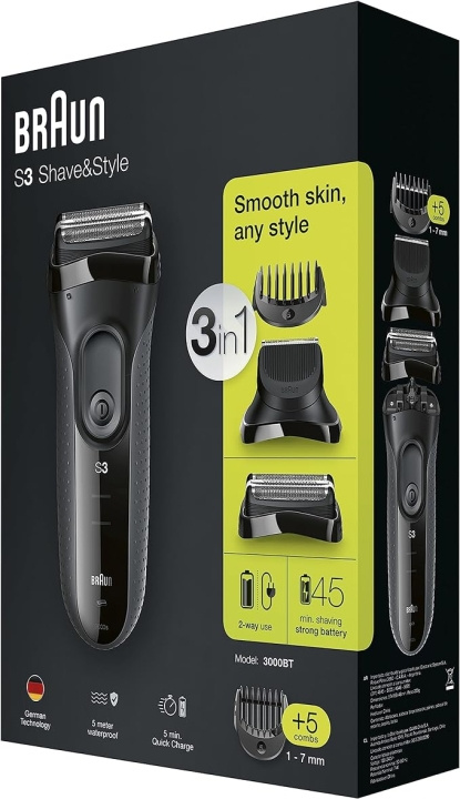Braun Series 3-3000 BT b i gruppen SKÖNHET & HÄLSA / Hår & Styling / Rakning & Trimning / Rakapparater hos TP E-commerce Nordic AB (C67954)