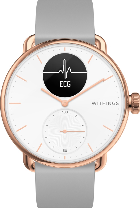 Withings Scanwatch ECG , aktivitetsklocka roséguld 38mm i gruppen SPORT, FRITID & HOBBY / Smartwatch & Aktivitetsarmband / Smartwatches hos TP E-commerce Nordic AB (C68011)