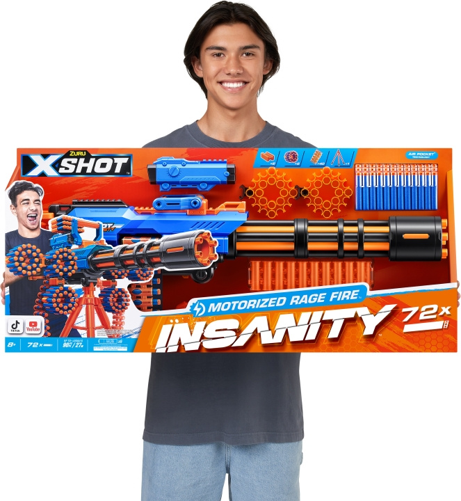 X-Shot Insanity-Motoriserad Age Fire Gatlin-pistol med stativ - skumgummipistol i gruppen LEKSAKER, BARN- & BABYPRODUKTER / Leksaker / Övriga leksaker hos TP E-commerce Nordic AB (C68047)